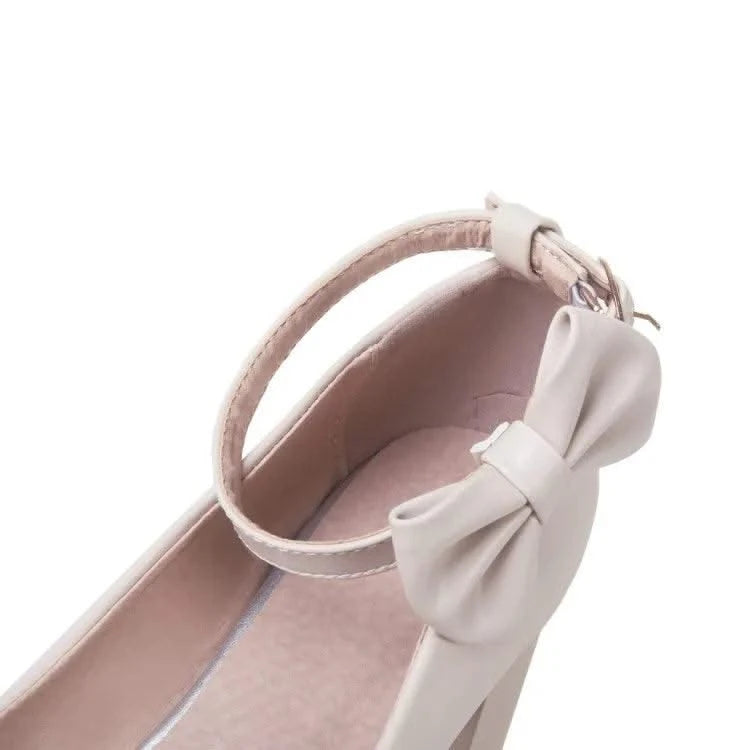 Girl's Fashion Bow Thick Heel Shallow High Heel Shoes |  Platform Pumps For Party, Wedding 30-43 | Kids, Children Fashion