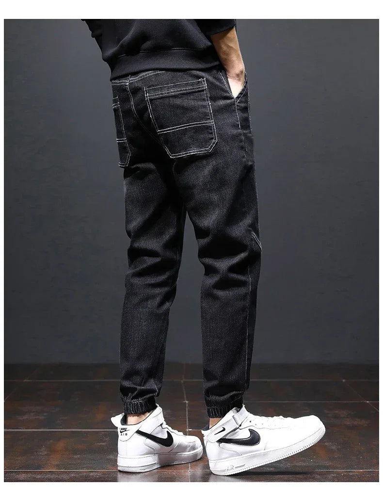 2024 Men Jeans mens fashion clothing Black Blue Cargo Jeans Men Streetwear Denim Jogger Pants Men Baggy Harem Jean Trousers