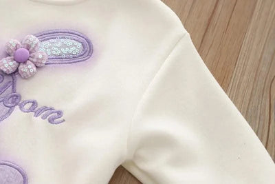 Cartoon Rabbit Long-Sleeved Sweater Two-Piece Baby girl clothes | Children's Spring and Autumn Clothes'