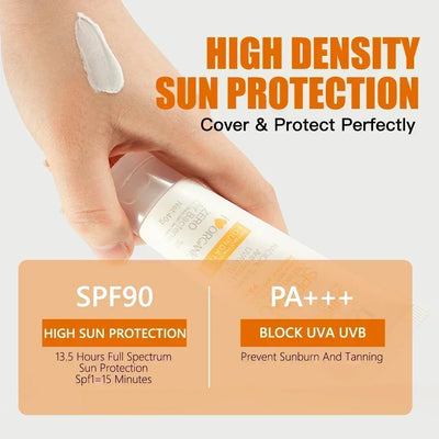 SPF90+ sunscreen, moisturizing, whitening, facial and body sunscreen, UV protection, skin care and anti-aging