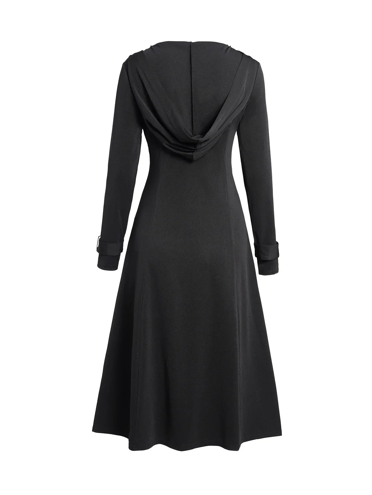 Women's Coats Punk Gothic Hooded Coat Plain Black Tops Trench