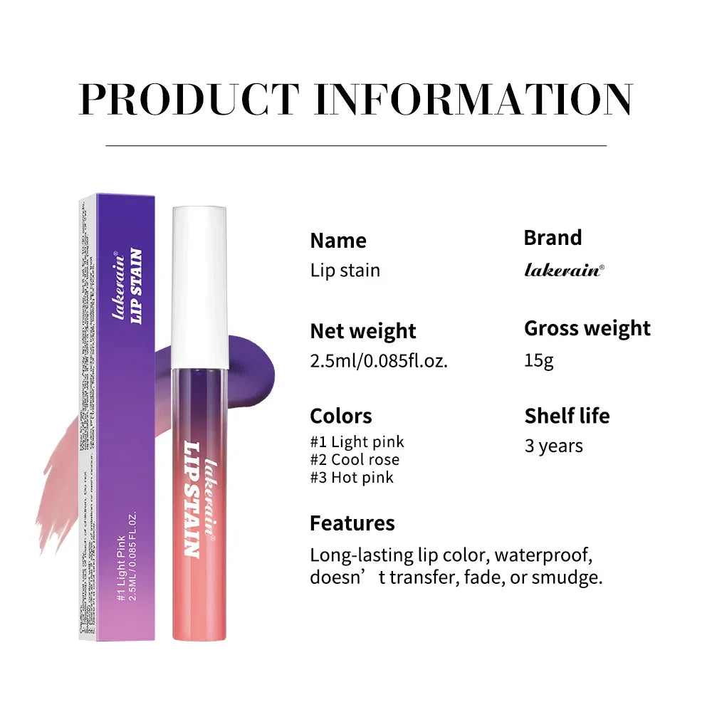 3 Colors Waterproof Peel-off Liquid Lipstick Lasting Moisturizer Lip Gloss No Fading Sexy Lip Gloss Tattoo Dyed Lip Cosmetics