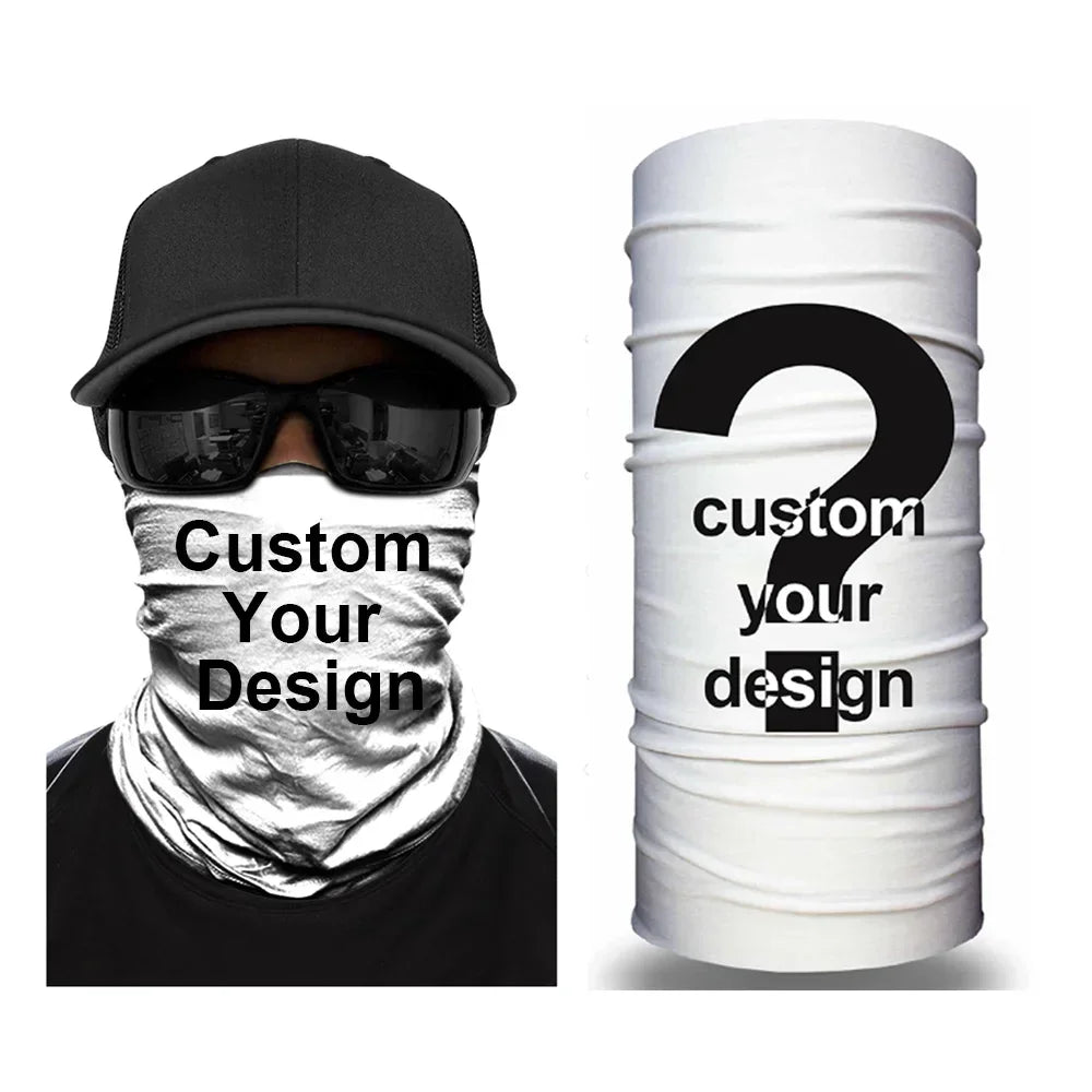 Customized Tube Scarf Seamless Bandana Masks Headband Cycling Caps Neck Gaiter Outdoors Neck Warmer Motorcycle Face Shield 50PCS