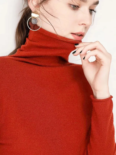 2025 Turtleneck Women Sweaters Autumn Winter Sweater Knitted Pullover Long Sleeve Woman Sweaters Tops Soft Jumper Pull Femme
