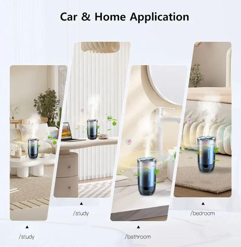Car Perfume Diffuser Smart Car Air Diffusers Adjustable Concentration 50ml Essential Oil Diffuser Rechargeable Car Fragrance