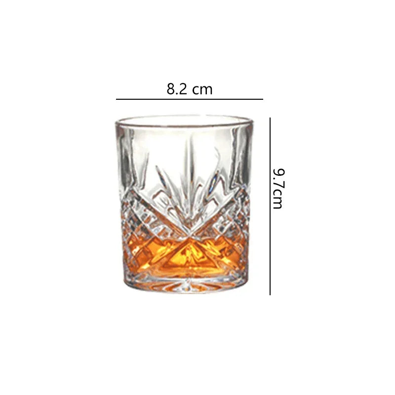 Drinkware 330ml/350ml Carved Wine Glass Foreign Wine Glass Exquisite Juice Beverage Mugs Water Bottle Classical Whiskey Glass