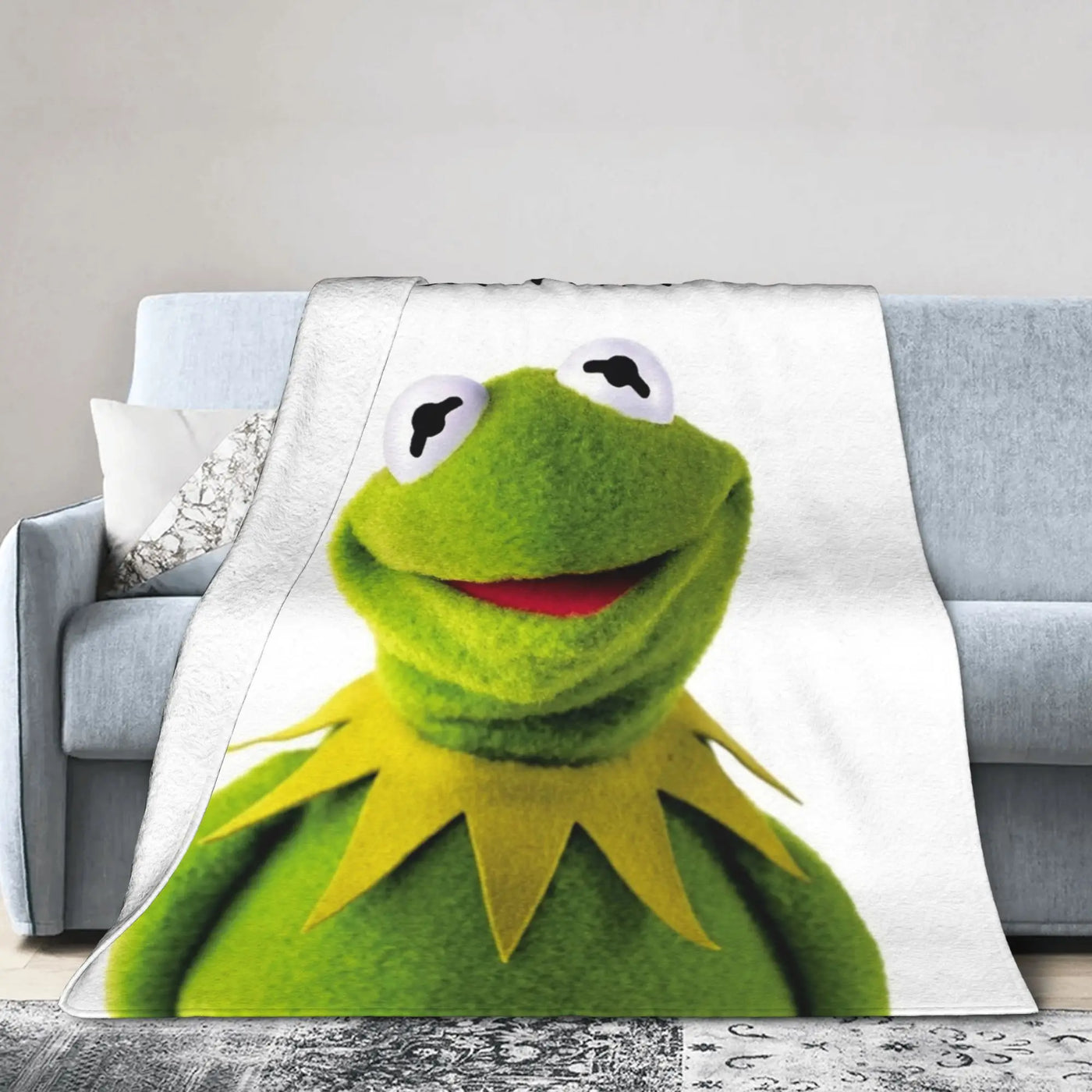 Kermit Muppet Muppets Blankets Fleece Textile Decor   Multifunction Super Warm Throw Blankets for Bed Office Bedspreads