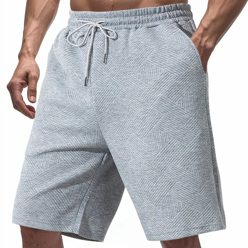 Summer new style Men's pure color loose heavy Jacquard texture pattern sport shorts Men casual fashion hip-hop five-point shorts