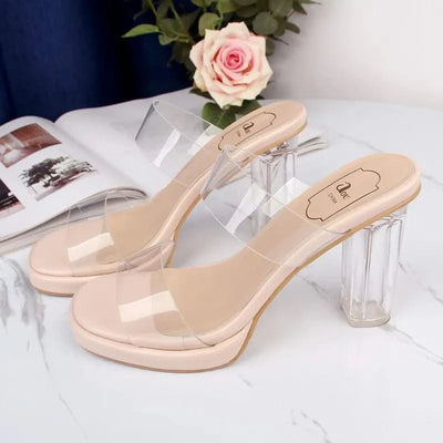Women's Thick Crystal High Heels, Summer | Waterproof | Not Tired Feet | Slippers, Sandals, Women's Shoes