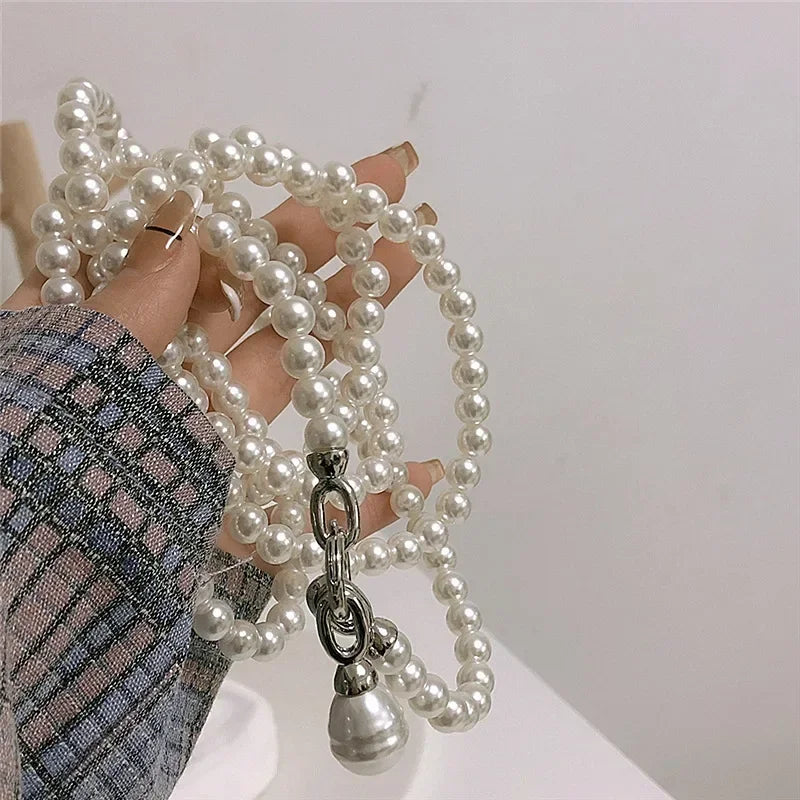 Korean Statement  Long Pearls Beads Belts For Women can wear as Bodychain or as Necklace