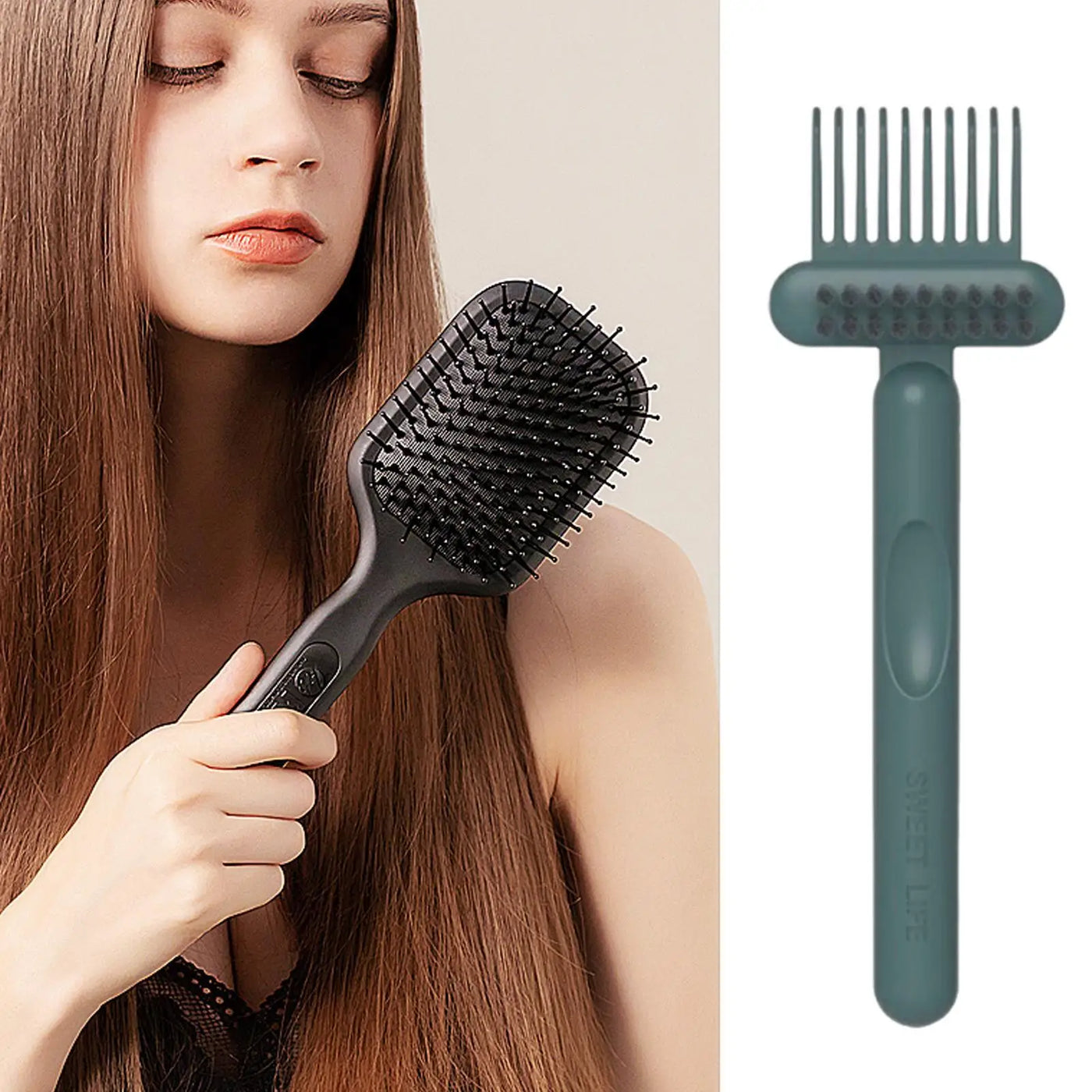 Hair Brush Cleaner Tool Hairbrush Cleaning Tools Comb Cleaner Rake 2-in-1 Cleaning Supplies For Removing Detangling Travel Home