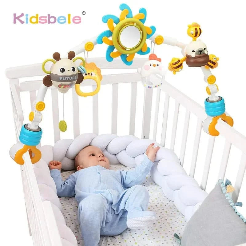 Baby Stroller Arch Toy With Spinning Baby Adjustable Stroller Mobile Toys For Newborns Toddlers Crib Gift Infant Sensory Toys