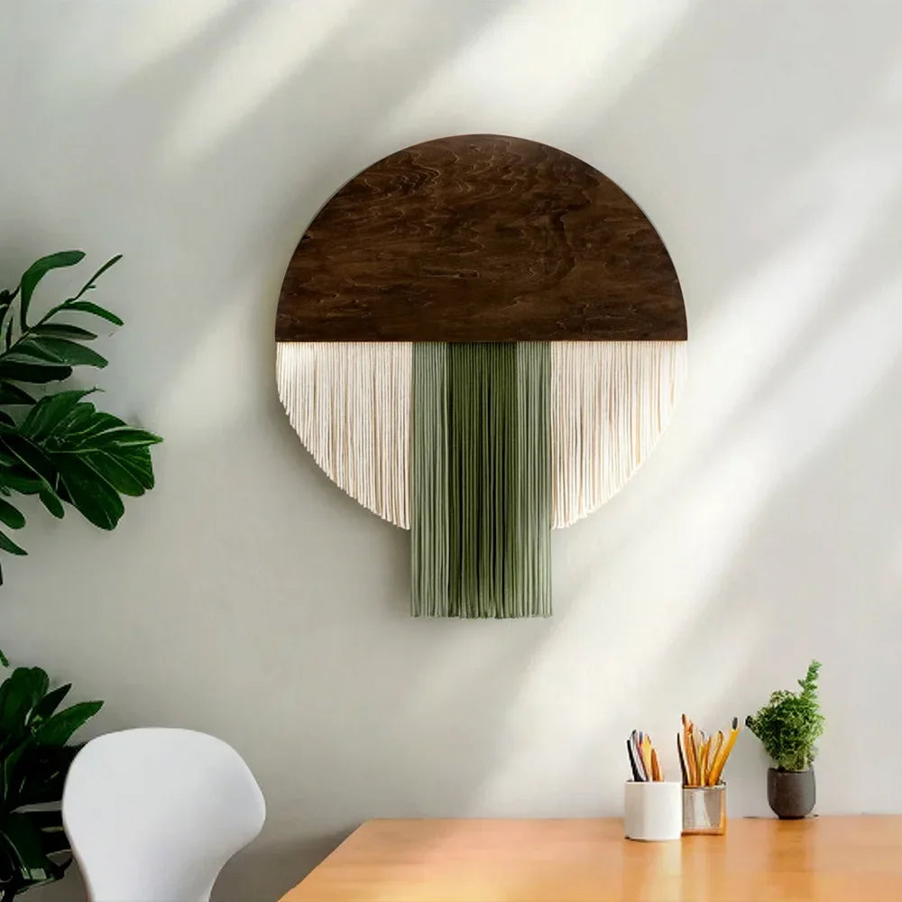Nordic Handmade Round Woven Macrame Tapestry Room Decor Home and Decoration for Bedroom Livingroom Wall Art Aesthetics Home