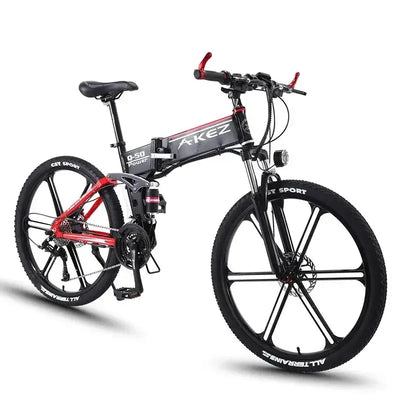 AKEZ Snow Electric Bicycle 350W Motor 10AH Battery 26-inch Thin Tire Urban Traffic E-Bike 30KM/H Folding Mountain Electric Bike