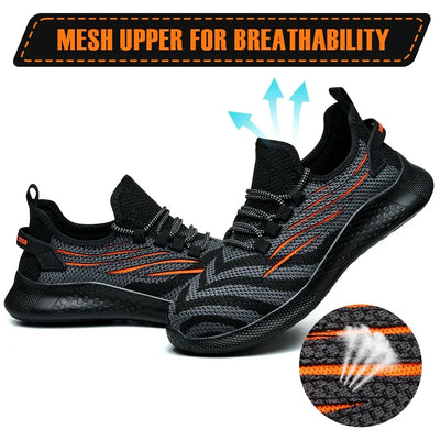 Men Safety Shoes For Work Safety Boots Protect Breathable Anti-smash Steel Toe Sport Work Sneakers Construction Security Boots