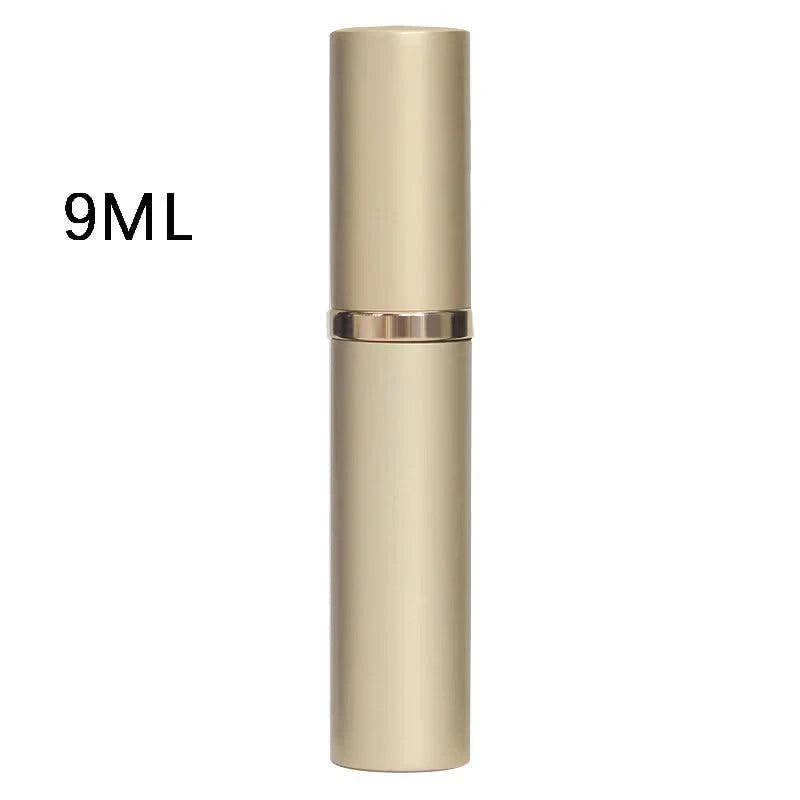 Portable Luxurious 9ml Travel Perfume Bottle Rosted Metal Shell Bottom Filling Sample Delicate Spray Empty Perfume Dispenser