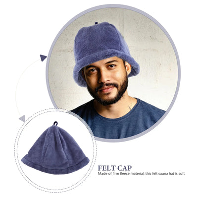 Coral Fleece Fisherman Hat Sauna Bath Headwear Shower Cap Bathroom Supplies Felt Sauna Hat Steam Room Cap Household Merchandises
