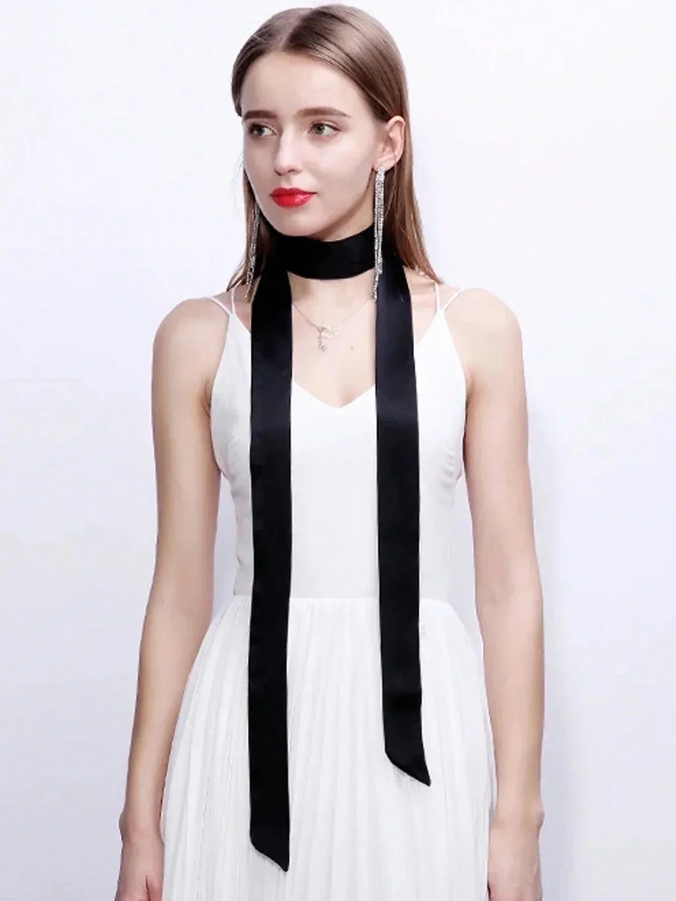 Light satin belt Dresses up for wedding can ware as scarf and hairband