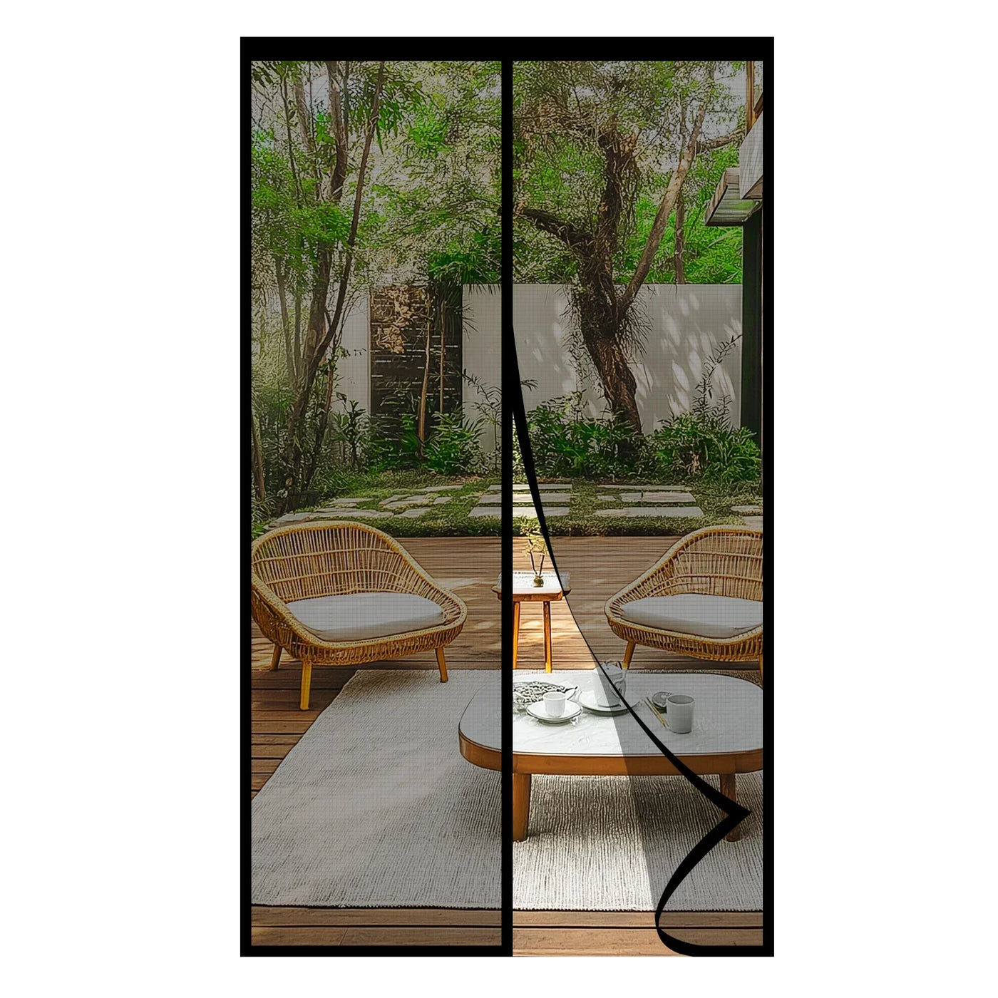Magnetic Screen Door Screen Door Mesh Keep Bugs Out Heavy-Duty Mesh Curtain Pet and Kid Friendly Works with Front Doors