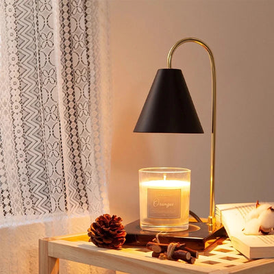 Bedside Candle Warmer Lamp Melt Lamps Stepless Dimming Table Lamp Wooden Base Candle Warmer Lamp 50W for Bedroom Decor Lighting