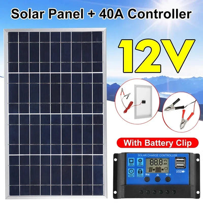 Outdoor Solar Panel 600W 12V Polycrystalline USB Power Portable Rechargeable Solar Cell Solar Generator for Home Lighting Camp