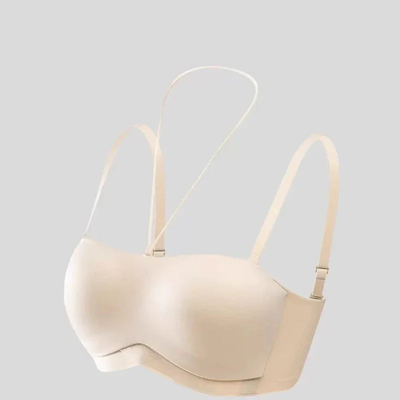 Women Invisible Bra Deep U Plunge Bras Backless Strapless