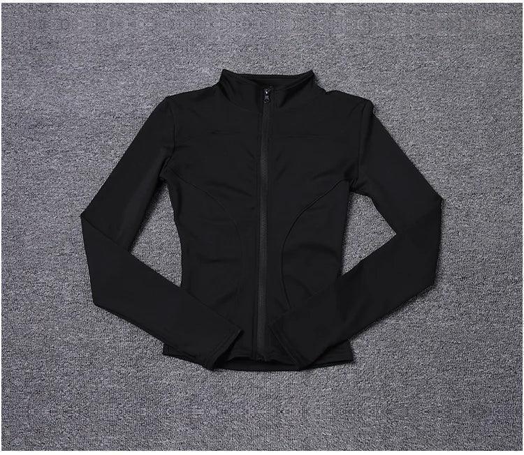 Workout sport jacket long sleeve gym training clothing yoga sportswear women