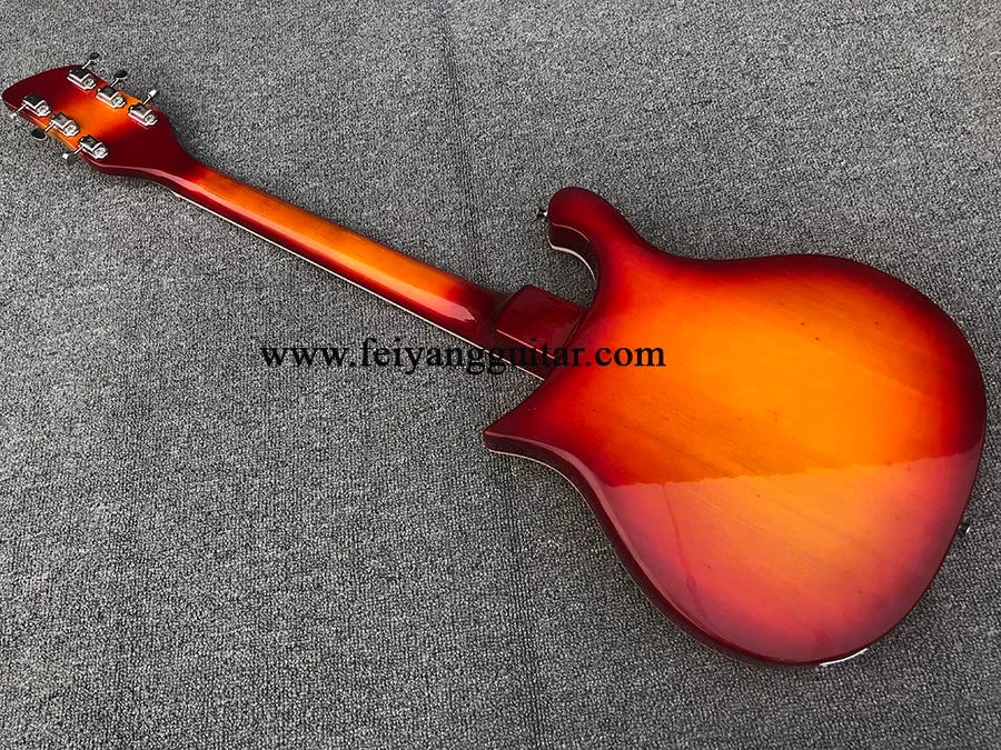 High Quality Electric Guitar with 6Strings, cherry burst Color, Gold Pickguard,2-Piece Pickup, 660, Free Shipping