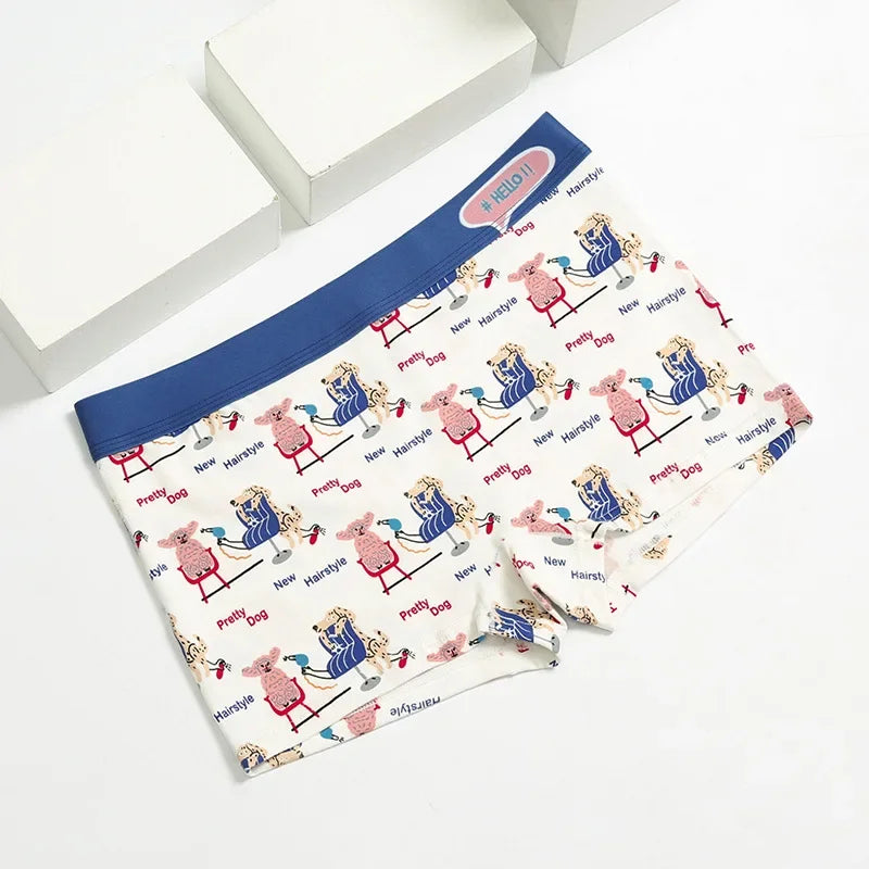 Cotton Women Panties Sexy Cartoon Printed Underwears Breathable Boxers Seamless Girl Briefs Women's Intimates Femme Female Pants