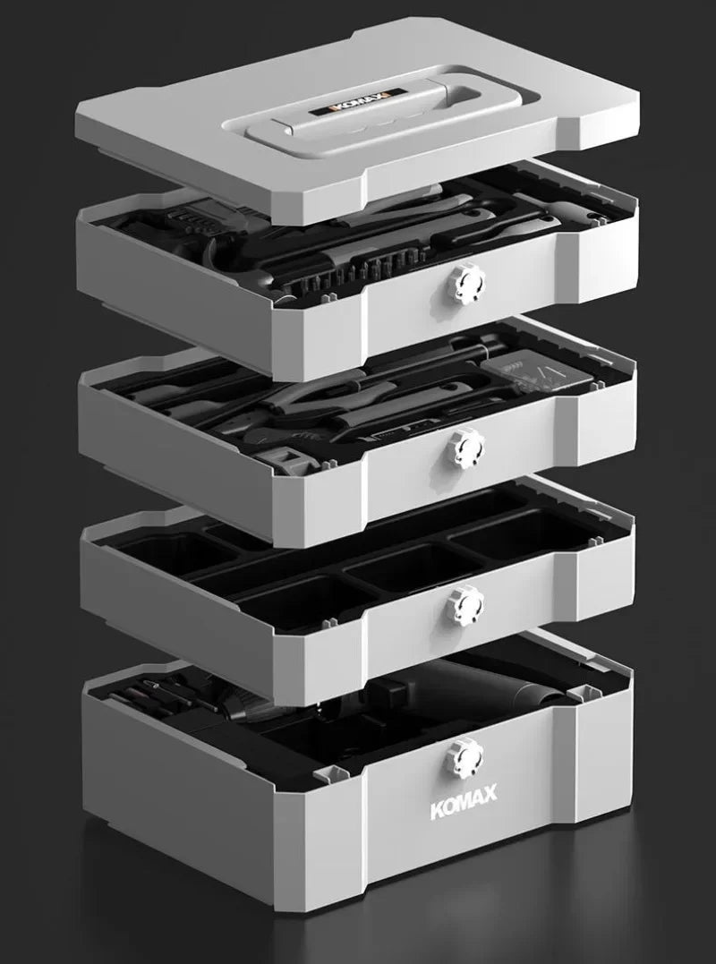 Professional Household Power Tool Set Multifunctional Electric Drill Screwdriver Hand Tools Set Portable Storage Tool Boxes