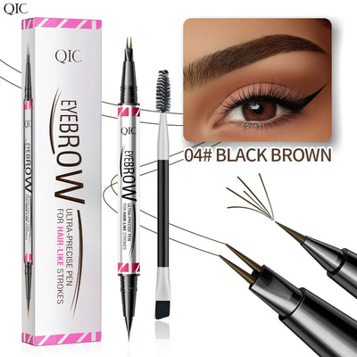 Two-Pronged Curved Eyebrow Pencil Waterproof Long-lasting natural Wild Brow Sleeper Silkworm Eyeliner