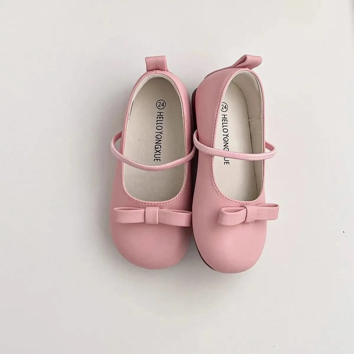 Children Princess Shoes Elastic Band Shallow Soft Little Girl's Ballet Flats Four Colors 23-32 Leisure Pu Leather Kids Shoes