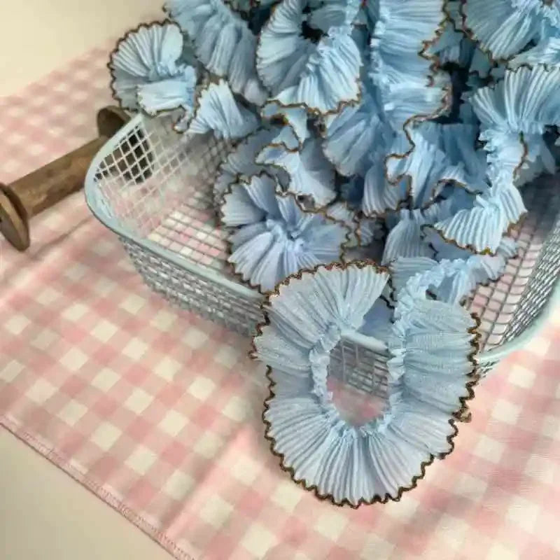 4M/lot 3cm Wine red/pink/Beige Chiffon Pleated Lace Dog Tooth Ruffle Lace Trimming for Dress Pet Cloth Home Decoration X1496