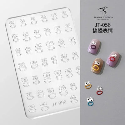 Geometric Bowknot Grid Lace Flora Edge Nail Art Silicone Carving Mold Mould Star Daisy Flower Charms Bow Tie Snowflake Template