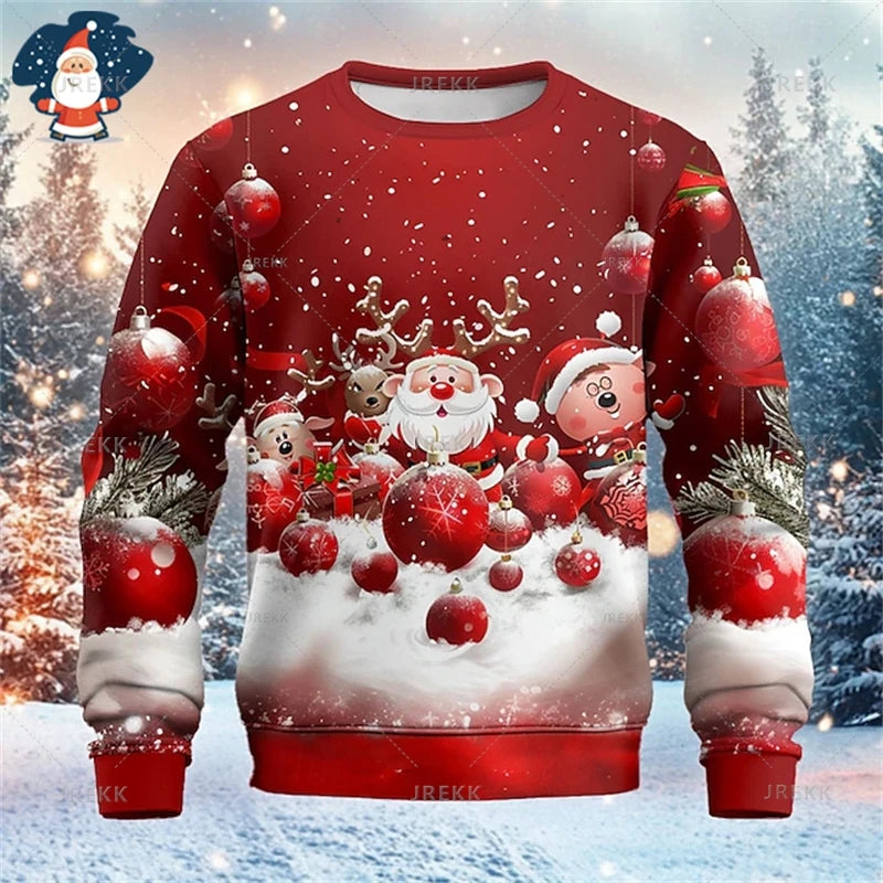 Happy Christmas Sweatshirts Mens Ugly Christmas Sweater Funny Fashion New In Sweaters Women Ugly Sweaters Christmas Jumpers Men