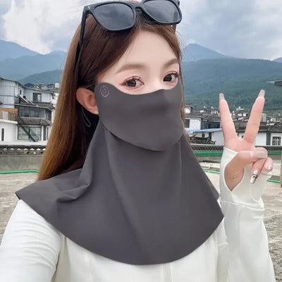 3D Ice Silk UPF50+ UV Protection Face Mask for Women Summer Outdoor Cycling Hiking 360° Face Neck Cover Cool Balaclava Scarf