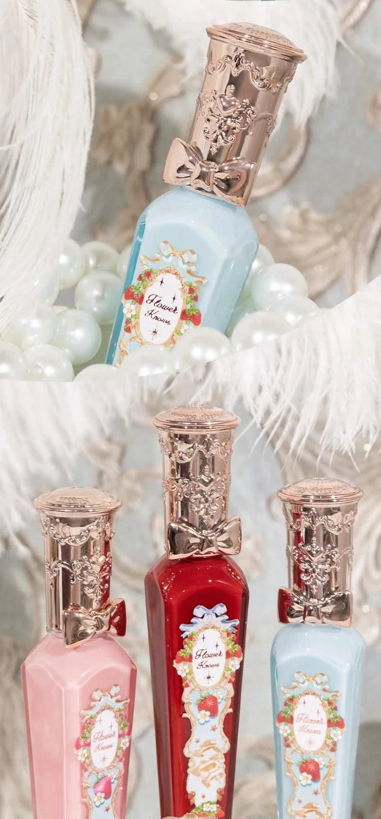 Beauty Glazed  Mirror Flower Lip Gloss  Lipstick Strawberry Rococo Collection Little Angel Lip Cream Lipstick 3.5g