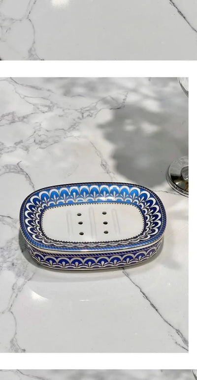 Light luxury high-end soap box Ceramic light luxury toilet bathroom drain soap box household no water