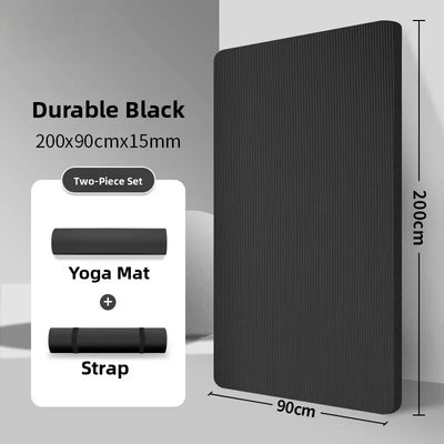 Men's Fitn Yoga Mat Thiened 20mm Wide Long Anti-slip Sports Yoga Mat Home Use Exercise Equipment l Rubber Pure Color