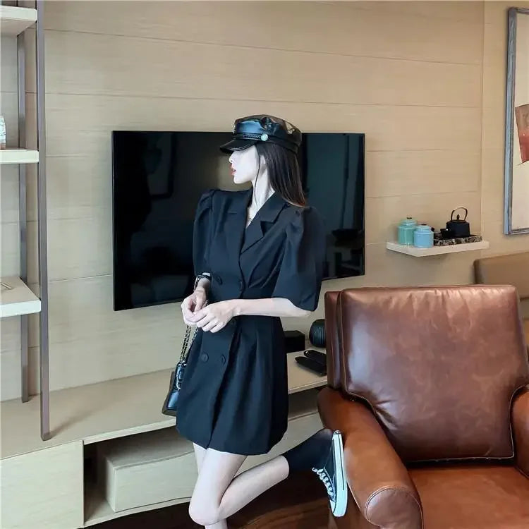 Dresses for Chic and Elegant Ladies Vintage Trend Women's Summer Suit Dress 2024 Black New Hit Sexy Casual Korean Party Fashion