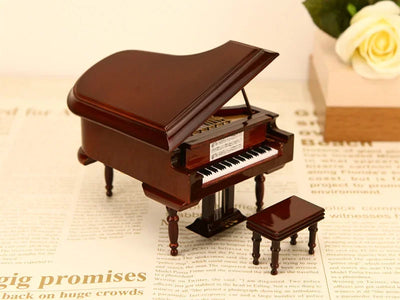 Handmade Wooden Musical Instruments Collection Decorative Ornaments Mini Piano Miniature Model Decoration Gifts