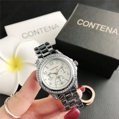 New High-end Stainless Steel Watches for Women Luxury Rhinestone Quartz Watch Elegant Ladies Watches Suitable For Daily Wear