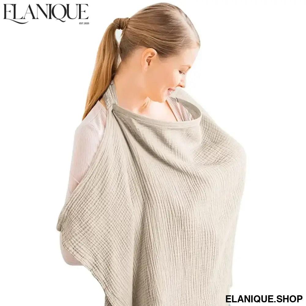 Breathable All-Season Baby Nursing Cover – Solid Cotton Breastfeeding Blanket