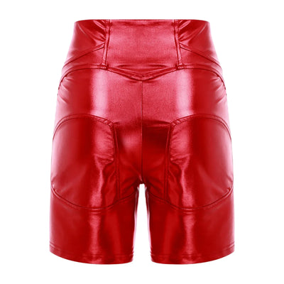 Women's Metallic Shiny Biker Shorts