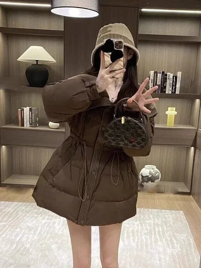 Medium Length Parkas Woman Blouson Outdoor Clothes Jackets Discount Loose Casual Lined Cold Elegant Hot Down Coats for Women