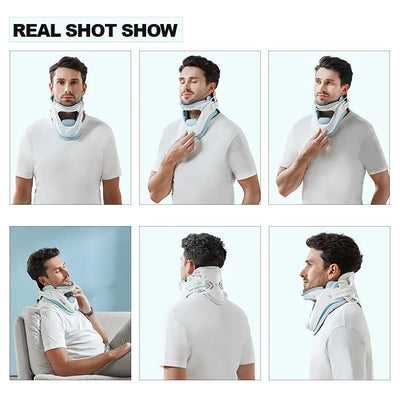 Cervical Neck Traction Device Neck Brace for Men and Women, Adjustable Neck Stretcher with 6 Power Tractions for Neck Pain Decom
