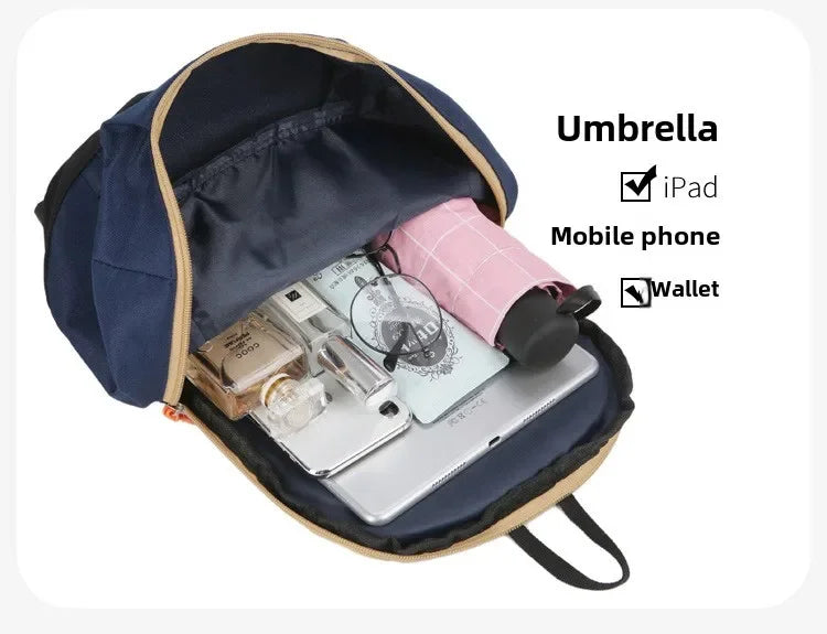 Mountaineering bag large capacity simple all-matching, fashionable, lightweight travel backpack, water splash resistant backpack