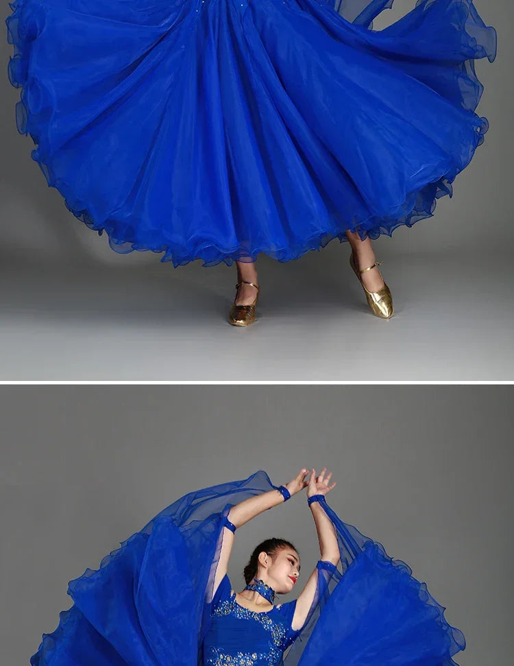 2025 Newest Woman Ballroom Dance Competition Dress Dance Ballroom Waltz Standard Dance Dress Women Ballroom Dress 009