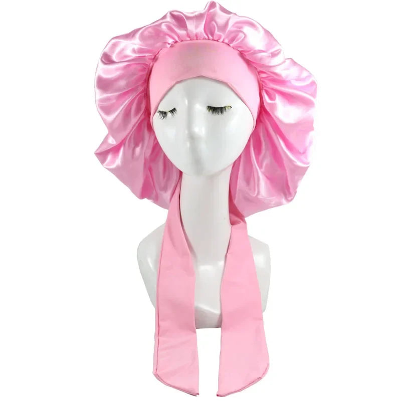 Satin Bonnet Silk Bonnet Adjustable Bonne For Sleeping Hair Bonnet With Tie Band Bonnets For Women Men