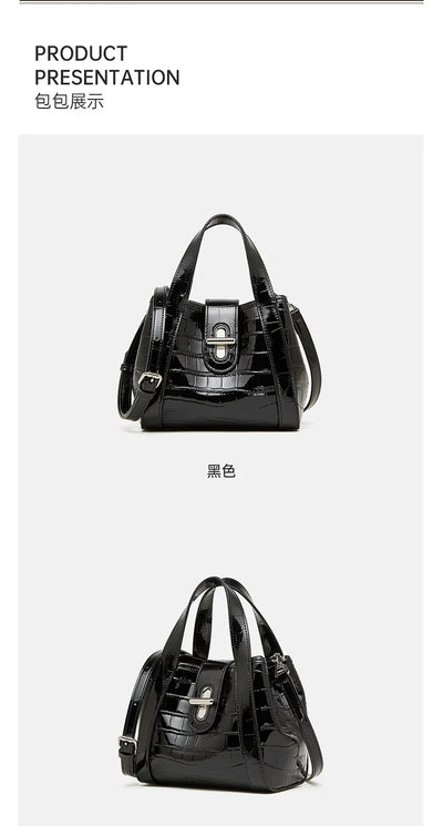 New 2025 Women Split Leather Tote Bag Designer Bucket Bags Handbag Female Shoulder Composite Bag Crossbody Shopping Bag